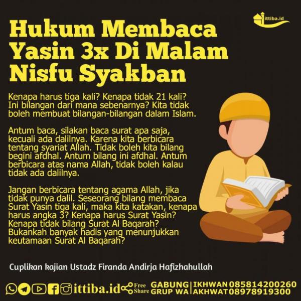 Hukum Bolehkah Baca Membaca Yasin Tiga Kali Di Malam Nisfu Syakban Archives Nasihat Sahabat