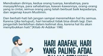 HARI ARAFAH, HARI YANG PALING AFDAL DALAM SETAHUN UNTUK BERDOA