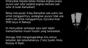 SEMANGAT SALAF BERPUASA ASYURA