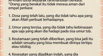 EMPAT PERKARA YANG JANGAN ENGKAU MERASA AMAN DARINYA