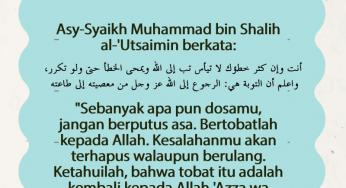 JANGAN BERPUTUS ASA, SEBANYAK APA PUN DOSAMU