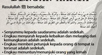 SEDEKAH TIDAK MELULU HARUS DENGAN HARTA