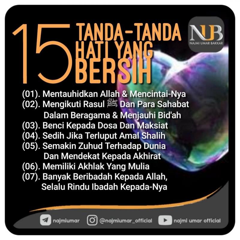 15 TANDA HATI YANG BERSIH