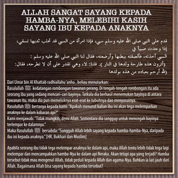 ALLAH SANGAT SAYANG KEPADA HAMBA-NYA, MELEBIHI KASIH