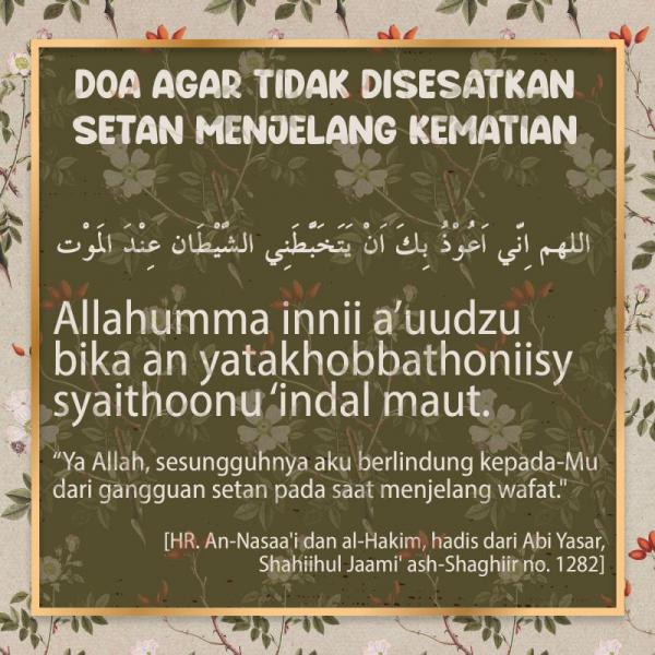 Doa Agar Tidak Disesatkan Setan Menjelang Kematian