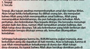 MERASA SENANG KARENA ORANG LAIN TAHU AMAL BAIK KITA, APAKAH TERMASUK RIYA?