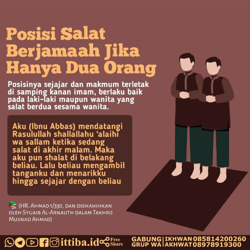 POSISI IMAM DAN MAKMUM DALAM SALAT JAMAAH