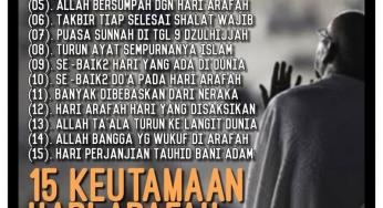 15 KEUTAMAAN HARI ARAFAH