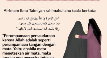 PERSAUDARAAN KARENA ALLAH SEPERTI TANGAN DAN MATA