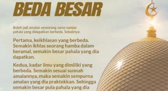 SAMA AMALNYA TAPI BEDA BESAR PAHALANYA