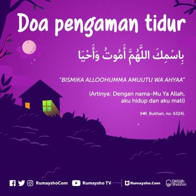 Beberapa Lafal Doa Sebelum Tidur