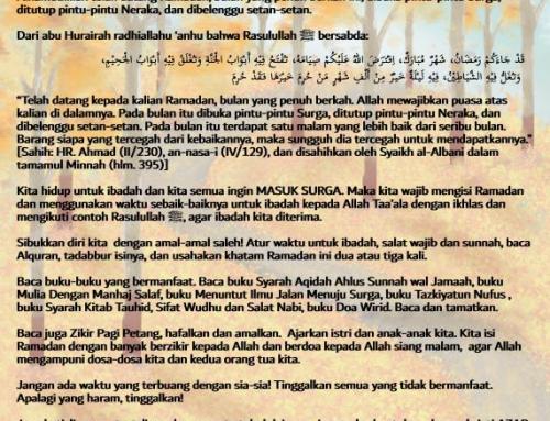 MENJALANI RAMADAN DENGAN IBADAH TERBAIK DAN GUNAKAN WAKTU UNTUK YANG BERMANFAAT