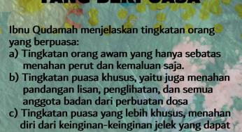 TINGKATAN ORANG YANG BERPUASA