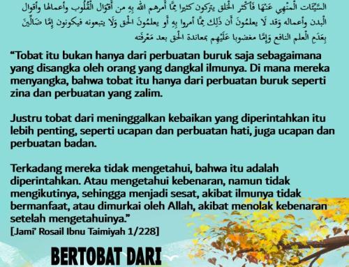 BERTOBAT DARI MENINGGALKAN KEBAIKAN