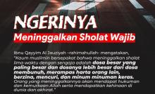 DOSA MENINGGALKAN SALAT LEBIH BESAR DARI ZINA, MINUM KHAMR, DAN MENCURI