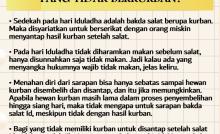 APAKAH TETAP TIDAK SARAPAN SEBELUM SALAT IDULADHA BAGI YANG TIDAK BERKURBAN?