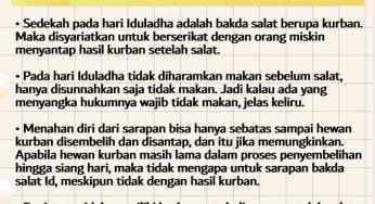APAKAH TETAP TIDAK SARAPAN SEBELUM SALAT IDULADHA BAGI YANG TIDAK BERKURBAN?