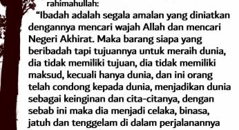 BETAPA CELAKANYA PARA HAMBA DUNIA
