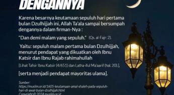 BEGITU ISTIMEWANYA SEPULUH HARI INI, SAMPAI-SAMPAI ALLAH BERSUMPAH DENGANNYA